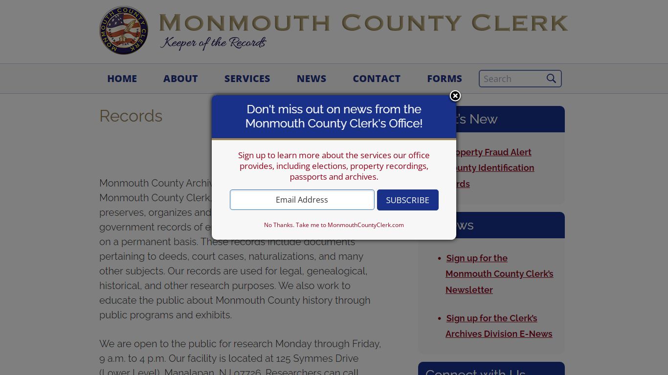 Records - Monmouth County Clerk